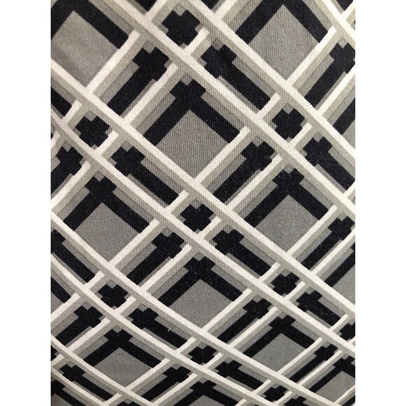 J McLaughlin Dress Womens XS Gray Black Lattice Print Catalina Cloth Faux Wrap - Picture 10 of 12
